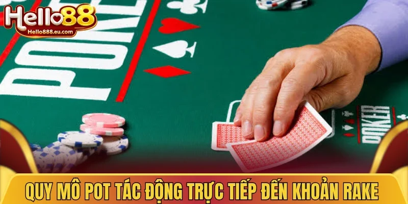 Quy mô pot tác động trực tiếp đến khoản Rake 